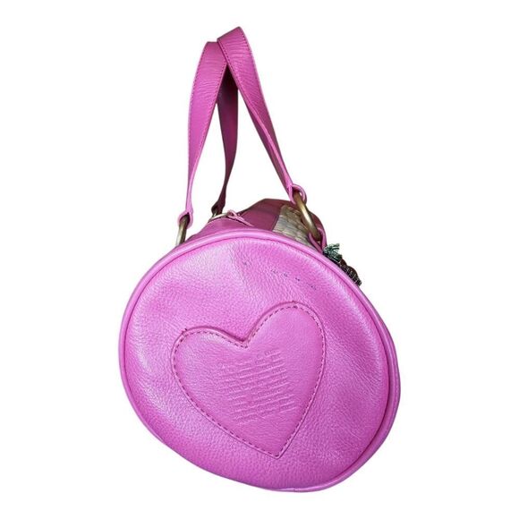 Y2K JUICY COUTURE Woven Straw Wicker Barrel Purse w/Cherry Charm - Picture 6 of 13